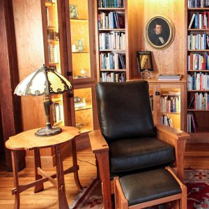 Chair and shelves in study